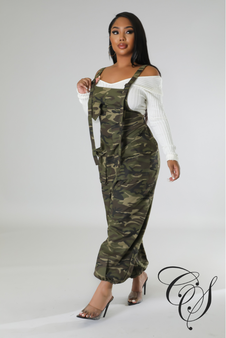 Bree Camo Oversize Overalls