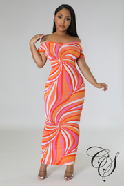 Brianna Swirl Print Bodycon Dress