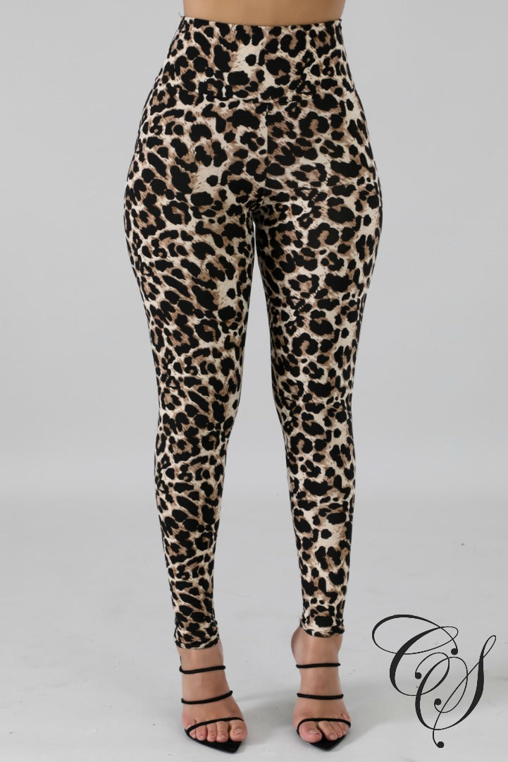 Brina Leopard Crop Top Set, Set - Designs By Cece Symoné