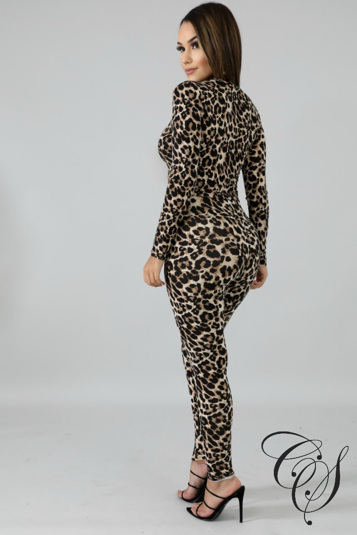 Brina Leopard Crop Top Set, Set - Designs By Cece Symoné