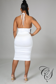 Brooke Strappy Satin Cowl Midi Dress
