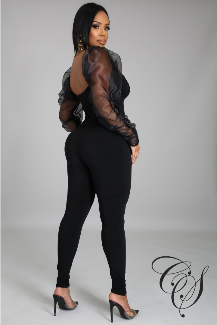 Bryanna Organza Long Sleeve Jumpsuit
