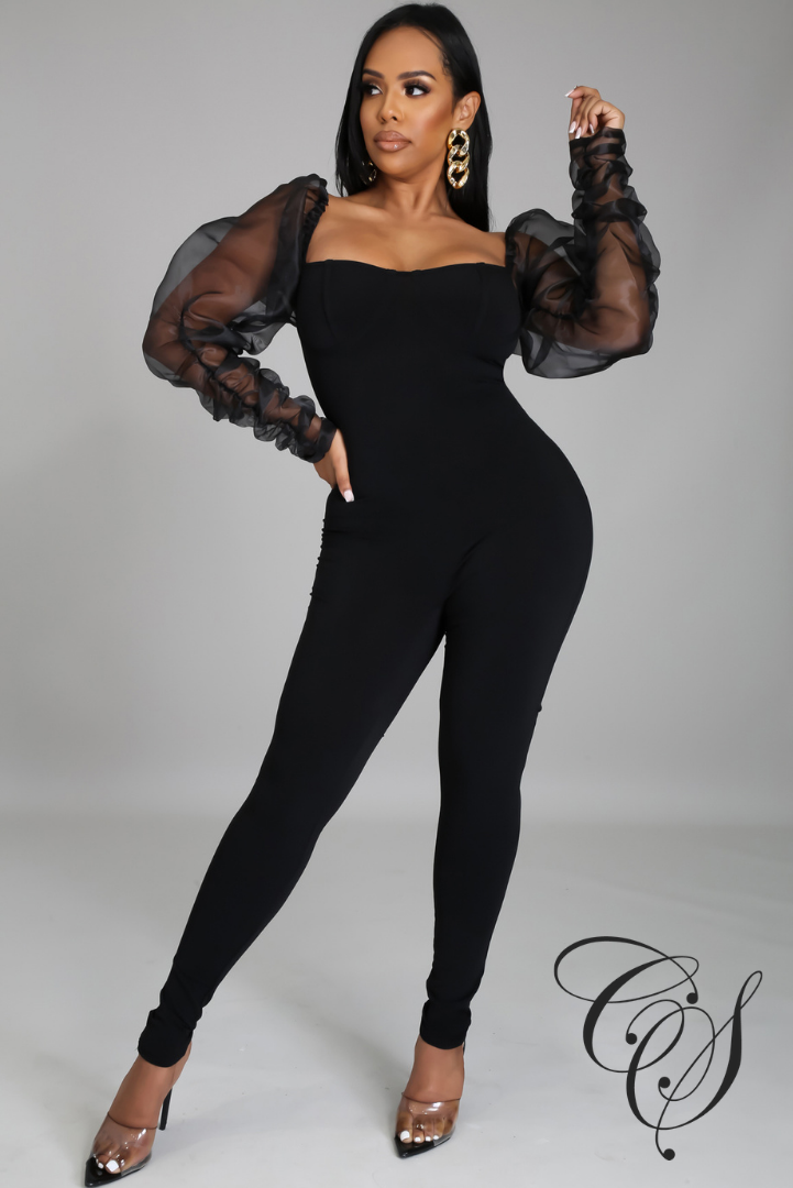 Bryanna Organza Long Sleeve Jumpsuit