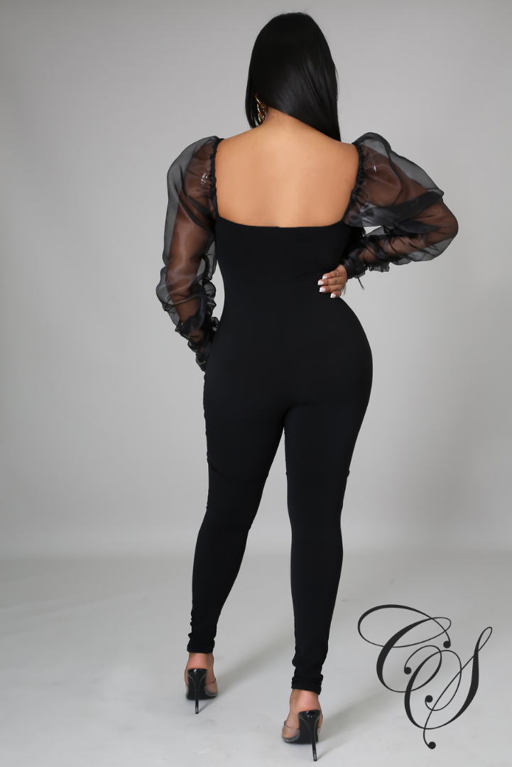 Bryanna Organza Long Sleeve Jumpsuit