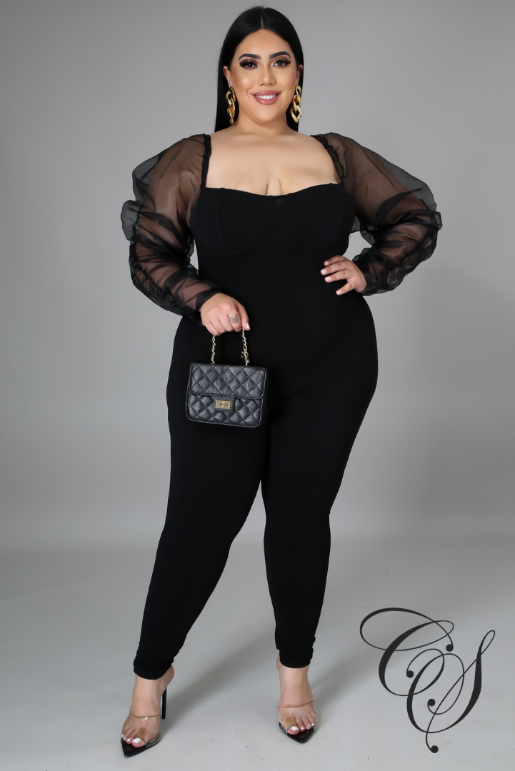 Bryanna Organza Long Sleeve Jumpsuit