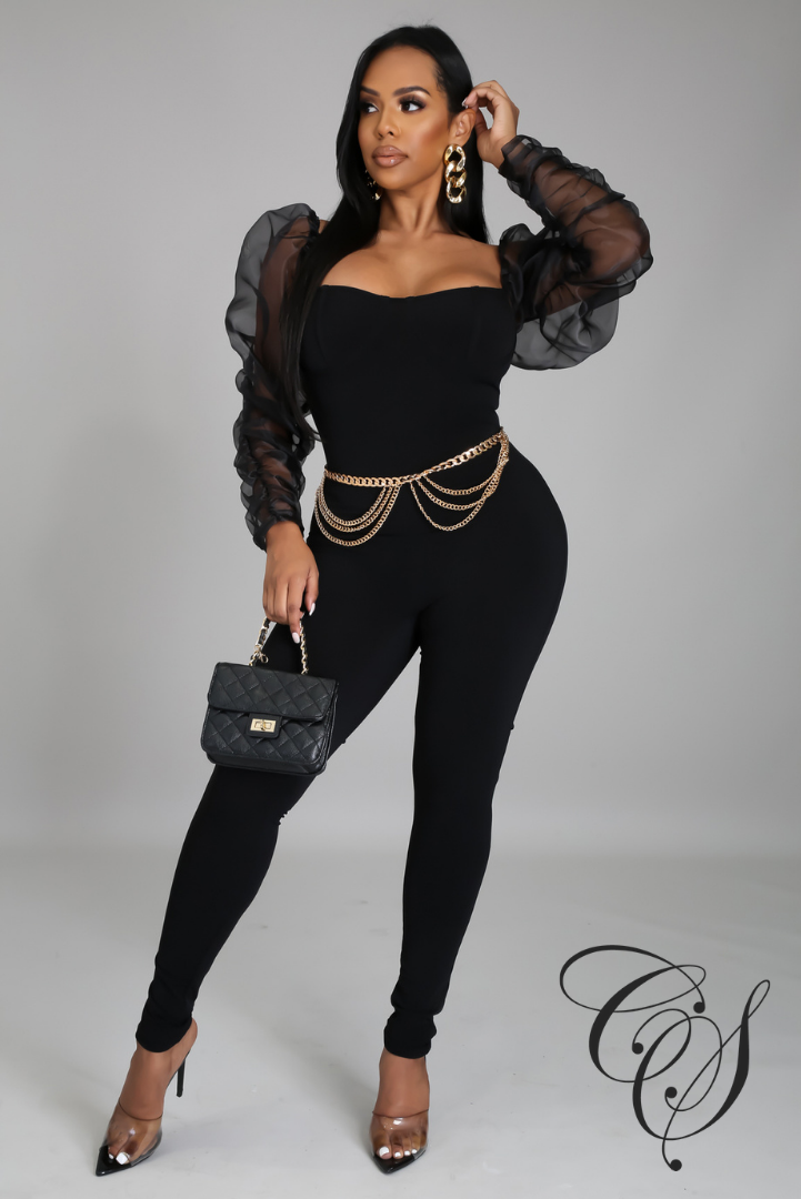 Bryanna Organza Long Sleeve Jumpsuit