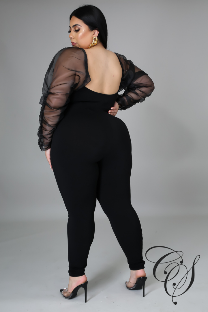 Bryanna Organza Long Sleeve Jumpsuit