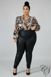 Brynlee Snakeskin Bodysuit, Bodysuit - Designs By Cece Symoné