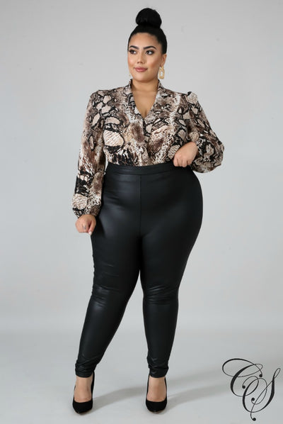 Brynlee Snakeskin Bodysuit, Bodysuit - Designs By Cece Symoné