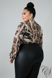 Brynlee Snakeskin Bodysuit, Bodysuit - Designs By Cece Symoné