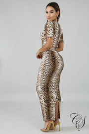 Camryn Leopard Skirt Set, Set - Designs By Cece Symoné