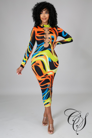Carla Cut Out Metal Ring Bodycon Dress