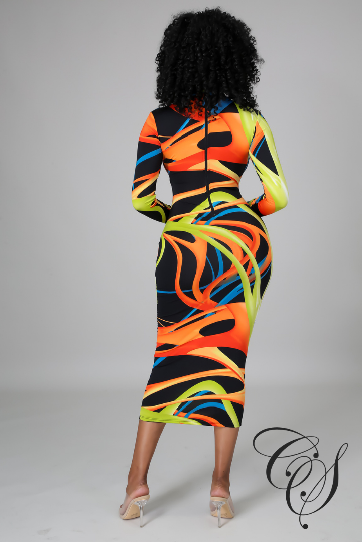 Carla Cut Out Metal Ring Bodycon Dress