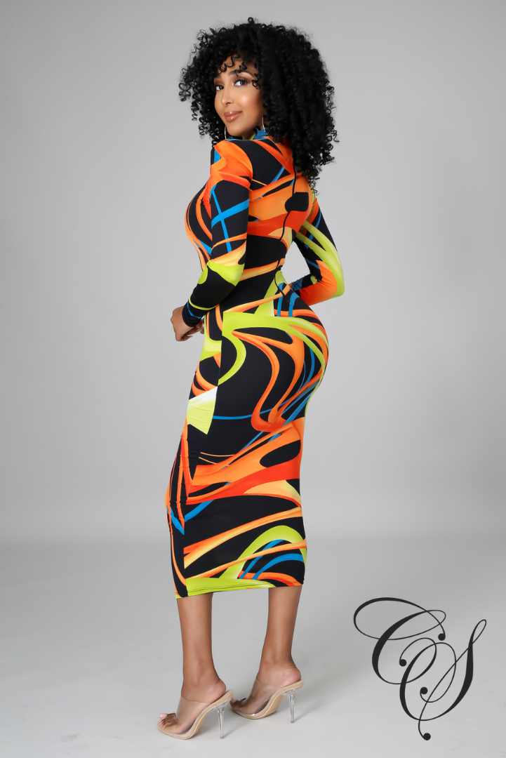 Carla Cut Out Metal Ring Bodycon Dress