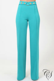 Carlee High Waist Pants With Button Detail, Pants - Designs By Cece Symoné