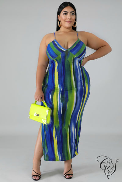 Caroline Water Stripe Dress, Dresses - Designs By Cece Symoné