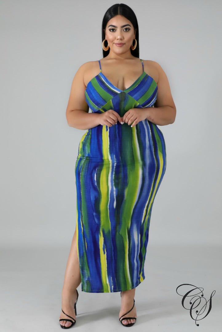 Caroline Water Stripe Dress, Dresses - Designs By Cece Symoné