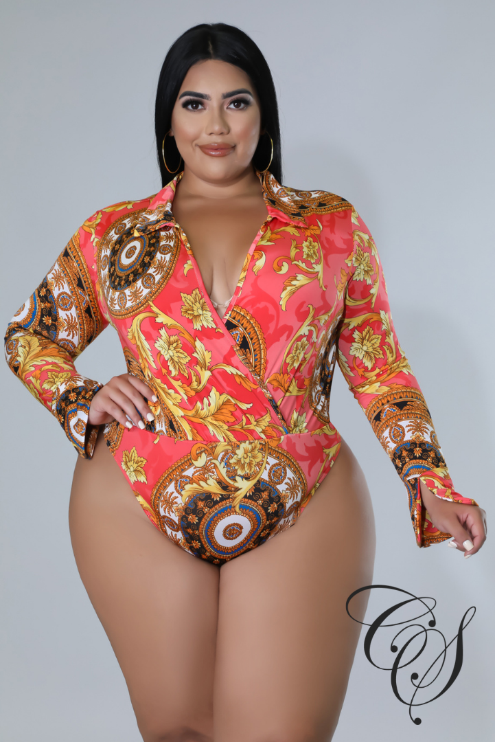 Charisma Baroque Print Bodysuit Legging Set