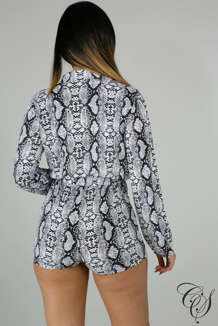 Chelsea Snakeskin Romper, Romper - Designs By Cece Symoné