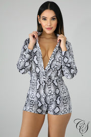 Chelsea Snakeskin Romper, Romper - Designs By Cece Symoné