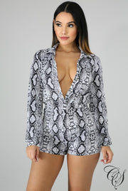 Chelsea Snakeskin Romper, Romper - Designs By Cece Symoné