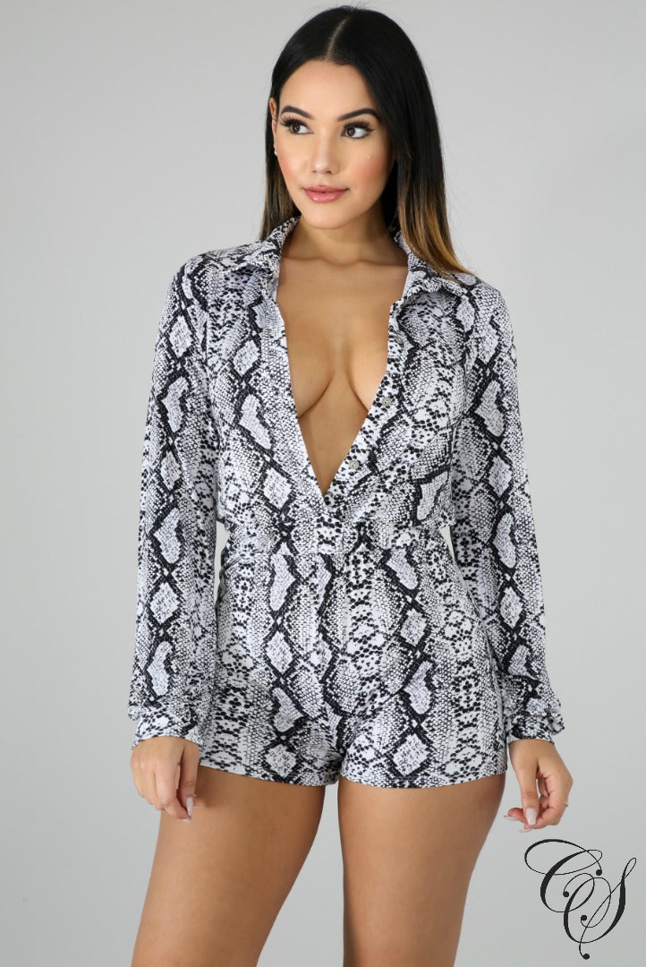 Chelsea Snakeskin Romper, Romper - Designs By Cece Symoné
