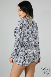 Chelsea Snakeskin Romper, Romper - Designs By Cece Symoné