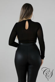 Cheryl Rhinestone Sheer Bodysuit, Bodysuit - Designs By Cece Symoné