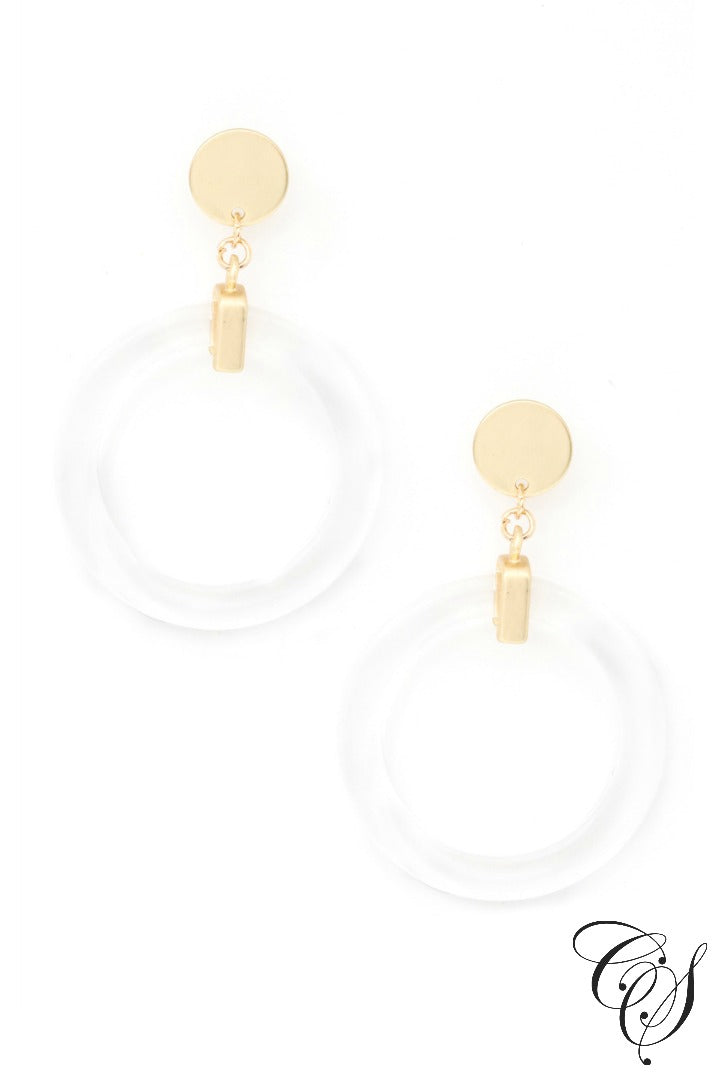 Chic Clear Hoop Dangle Earring, earrings - Designs By Cece Symoné
