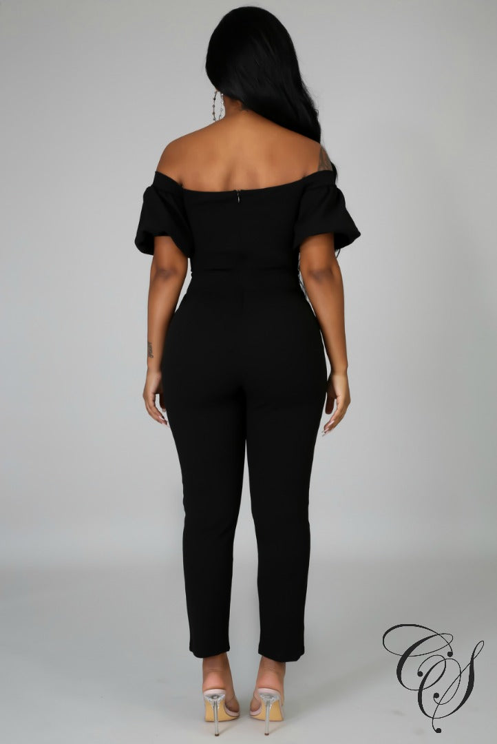 Christine Short Puff Sleeves Jumpsuit, Jumpsuit - Designs By Cece Symoné