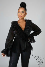 Chrystal Sheer Blouse, Top - Designs By Cece Symoné