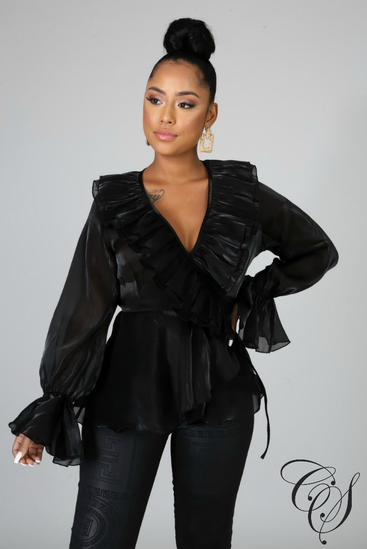 Chrystal Sheer Blouse, Top - Designs By Cece Symoné