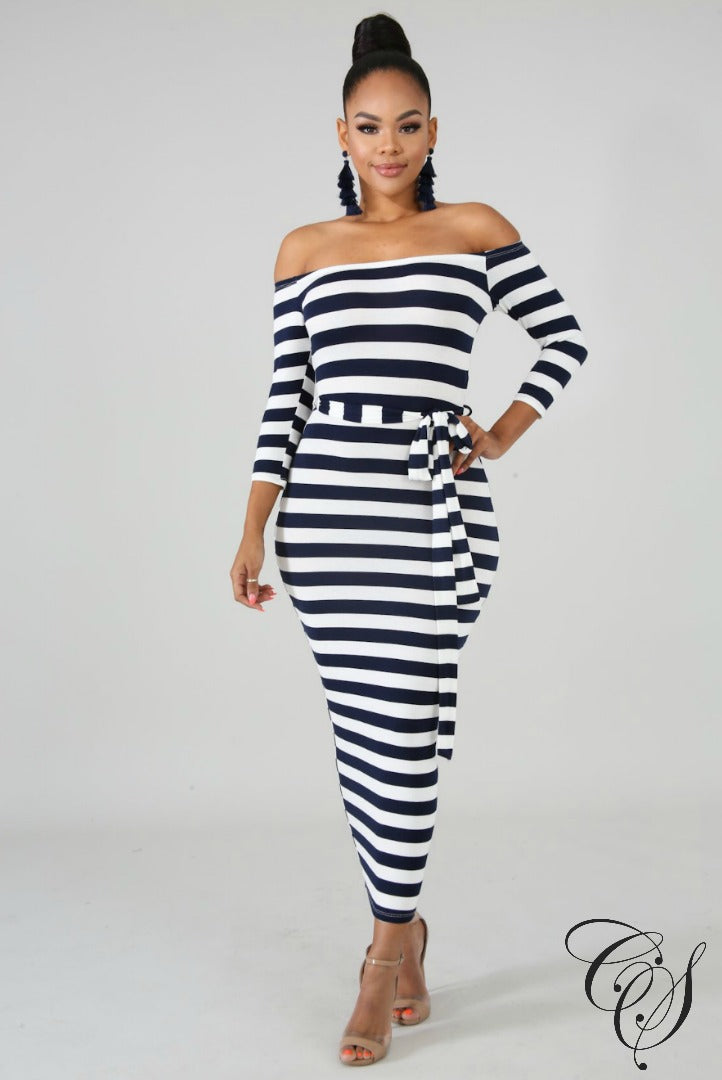 Claire Nautical Midi Dress, Dresses - Designs By Cece Symoné