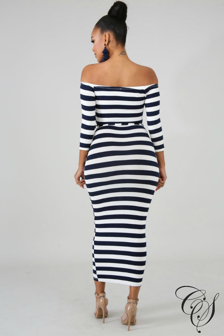 Claire Nautical Midi Dress, Dresses - Designs By Cece Symoné