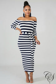 Claire Nautical Midi Dress, Dresses - Designs By Cece Symoné