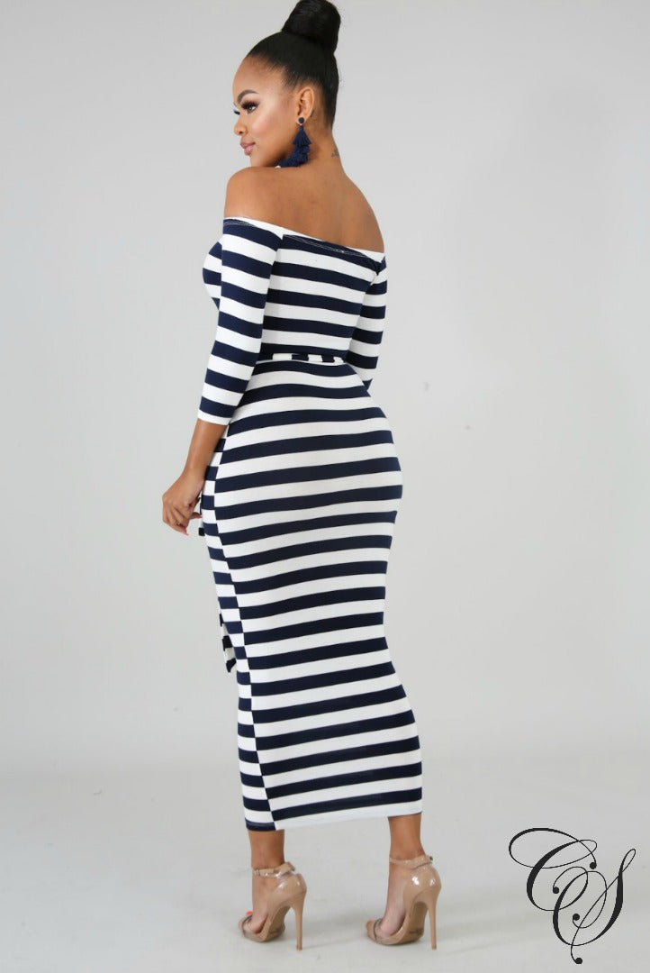 Claire Nautical Midi Dress, Dresses - Designs By Cece Symoné