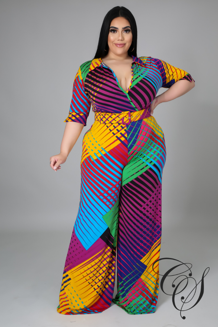 Clara Multi-Color Print Jumpsuit