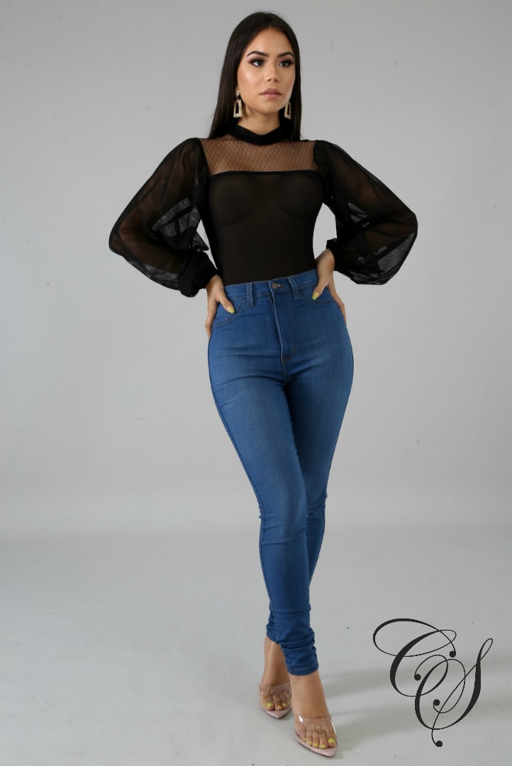 Coretta Sheer Puff Bodysuit, Bodysuit - Designs By Cece Symoné