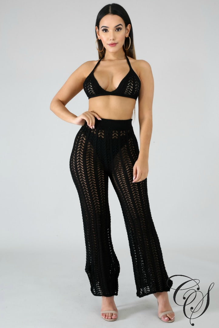 Cyndee Knit Glory Bell Bottom Set, swimsuit - Designs By Cece Symoné