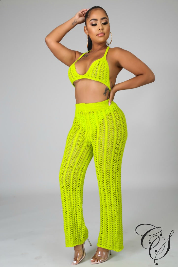 Cyndee Knit Glory Bell Bottom Set, swimsuit - Designs By Cece Symoné