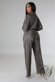 Dalan Pleated Flared Leg Jumpsuit
