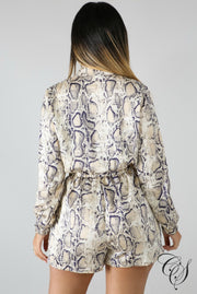 Dana Snake Silky Romper, Romper - Designs By Cece Symoné