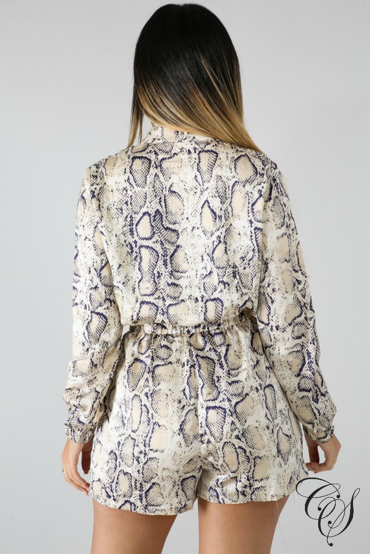 Dana Snake Silky Romper, Romper - Designs By Cece Symoné