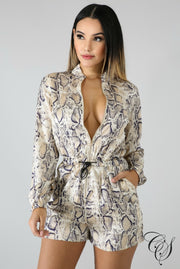Dana Snake Silky Romper, Romper - Designs By Cece Symoné