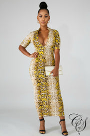 Darla Snake Print Midi Dress, Dresses - Designs By Cece Symoné
