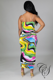 DeAnna Multi Abstract Print Bandeau Bodycon Dress