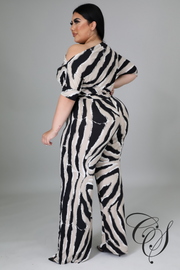 Denver Abstract Print One Shoulder Jumpsuit