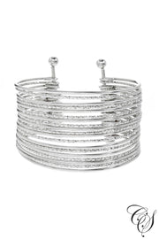 Detailed Metallic Cuff Bracelet Set, Bracelet - Designs By Cece Symoné