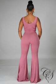 Devin Crop Top Pant Set