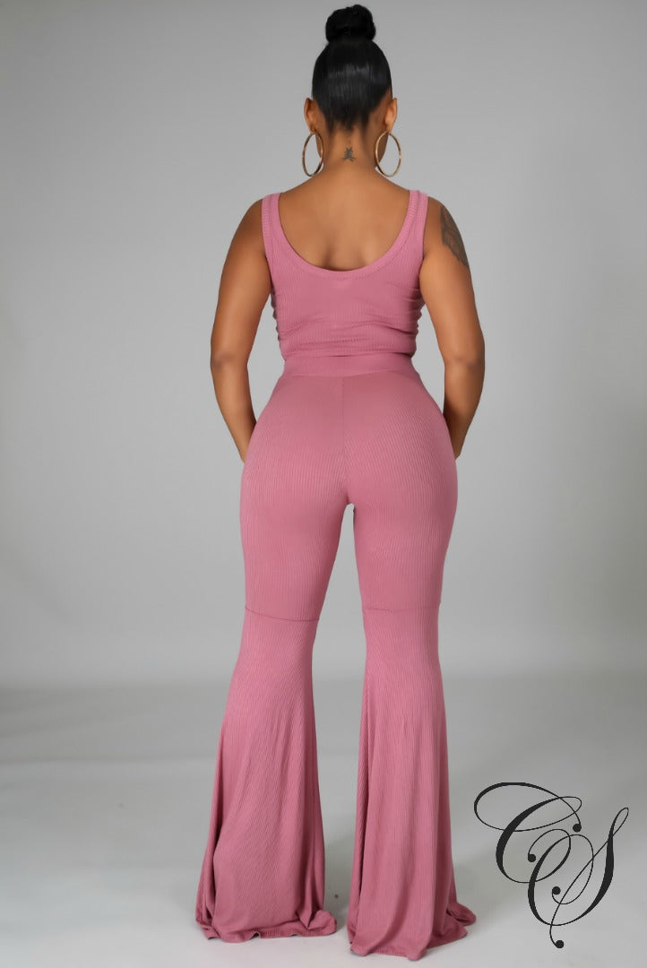 Devin Crop Top Pant Set